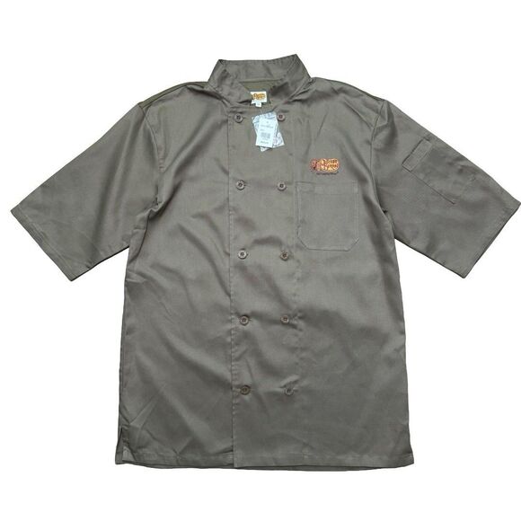 NWT Cracker Barrel Shirt Men Size M Green Chef Coat Employee Cook Uniform Button - Picture 1 of 8